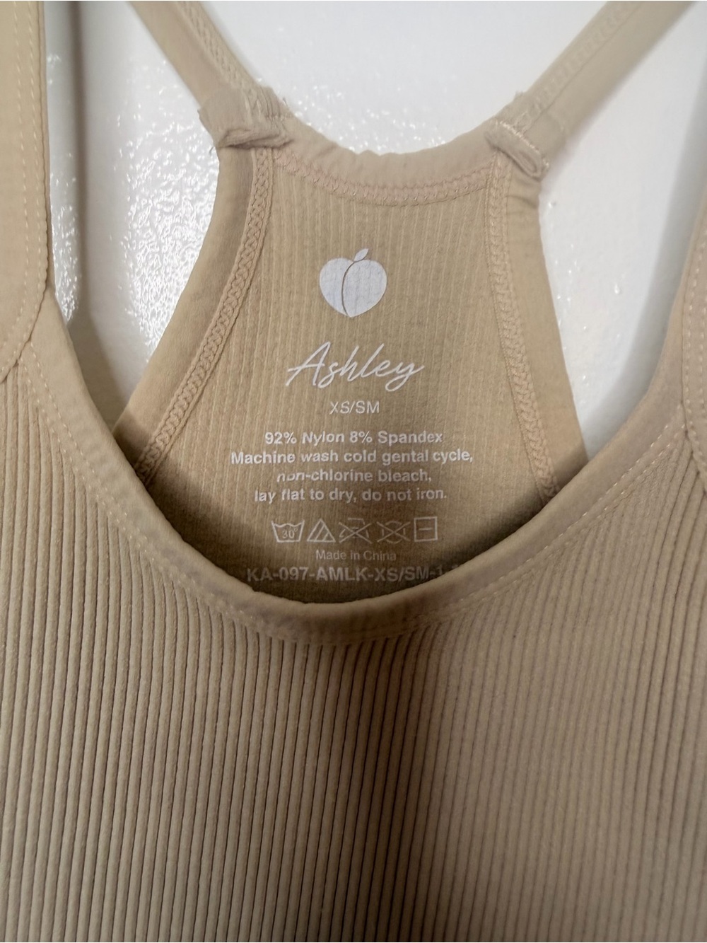 Ashley By 26 International Ribbed Crop Tank Top in Tan - Picture 2 of 4